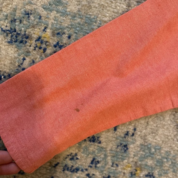 Coral Tommy Girl button down blouse w/ sheer back - Picture 5 of 5